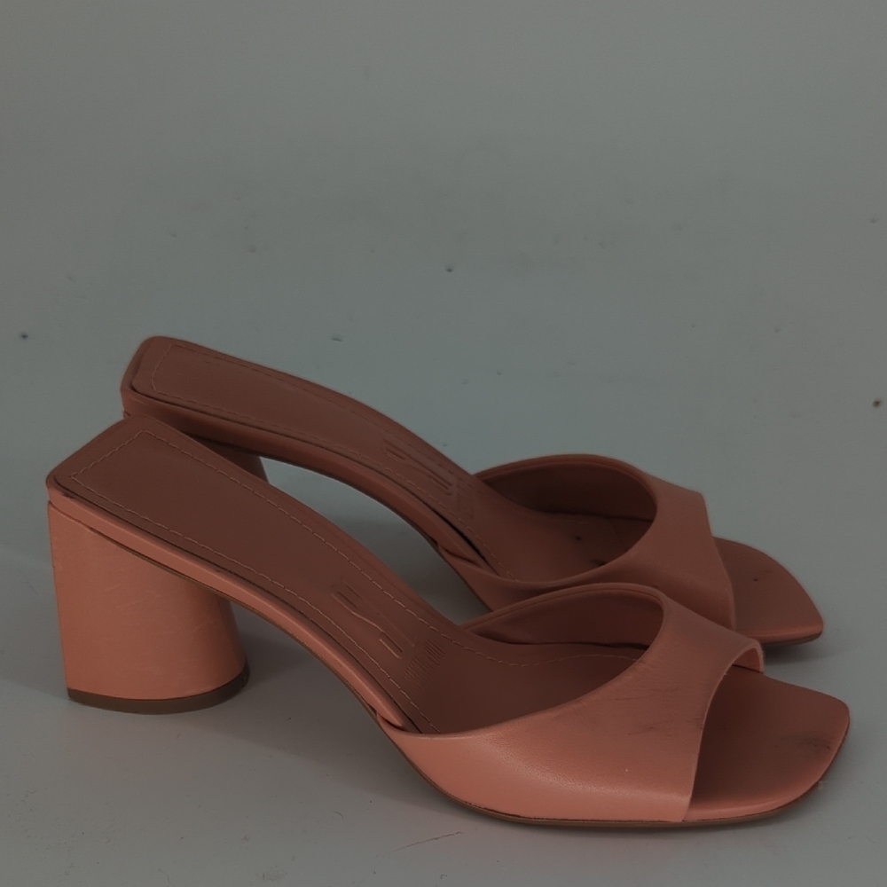 Santa Lolla Slip On Block Heel Slides Sandals Pink size 8B barbie preppy classic - Picture 2 of 7